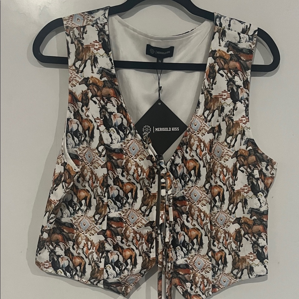 Women's Horse Print Vest Top NWT